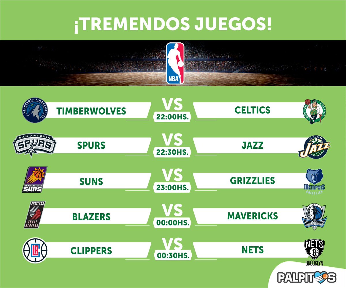 😃 ¡Lindos duelos en la #NBA! 🏀 ¿Cómo será tu jugada de <a href="/palpitosok/">Pálpitos</a>? ¡Aprovechá la promo #CombinadaNBA y ganá hasta un 50% más! ➡️ bit.ly/3yzWaDH