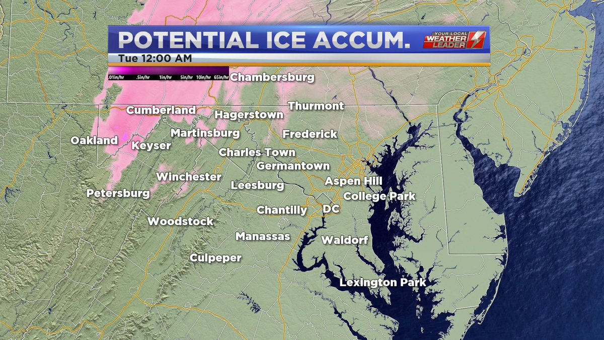DamonM_WX's tweet image. Before all is said and done, an inch of snow and a coating of ice will be possible across mainly western MD and southern PA, while everyone else is in the clear. The ice will be more of a concern, as slick spots could certainly be a problem until temps rise.