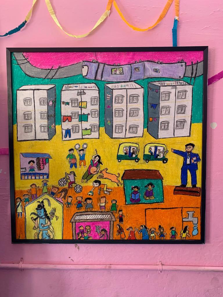 SaamuhikaShakti's tweet photo. As part of the program, our partner @Hasiru_Dala conducts creative art therapy program for children.
Recently the kids put together a showcase of all the art they have done. Amazing it is! https://t.co/webbTh9tcf