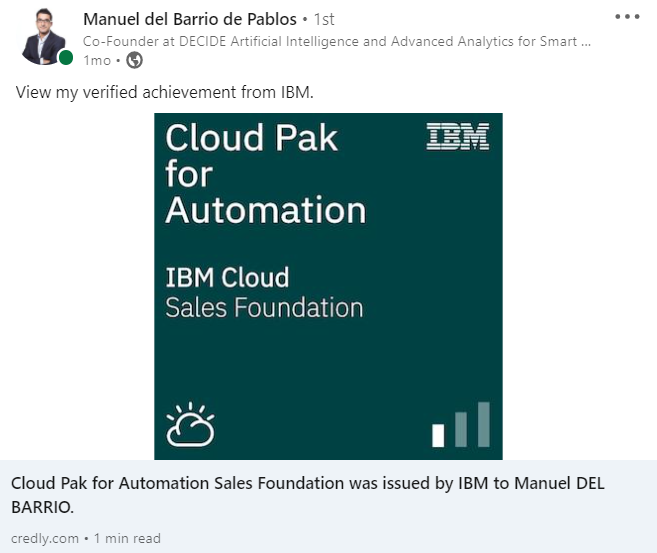 decide4AI's tweet photo. ¡Felicidades al equipo #decide4DM por las nuevas certificaciones en #ODM y #CP4A! 👏👏👏
Seña de identidad de las empresas especializadas y una garantía para los fabricantes de que sus productos caen en buenas manos 🏅
@IBM_ES #IBM #IBMODM #IBMAutomation https://t.co/lB8VIZTiyg