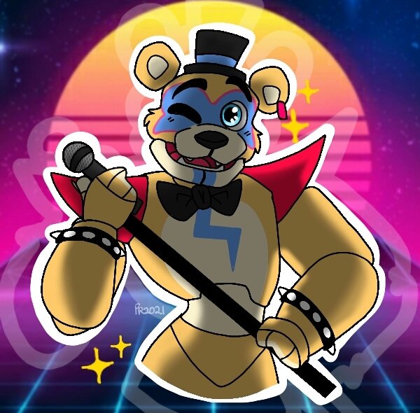 CainStuff's tweet photo. Thanks to security breach I've been listening to 80s music and looking into what it was like at that time, it's neat!! Here is a art piece of glamrock Freddy 💕✨ https://t.co/9MTopwFwBL