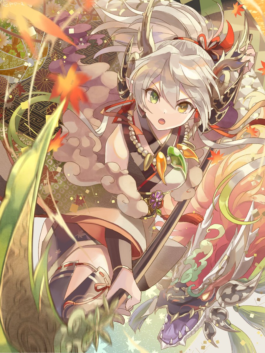 「#2021年自分が選ぶ今年の4枚 
和キャラいっぱい描いた(いつもの)(今年もあ」|らくのイラスト