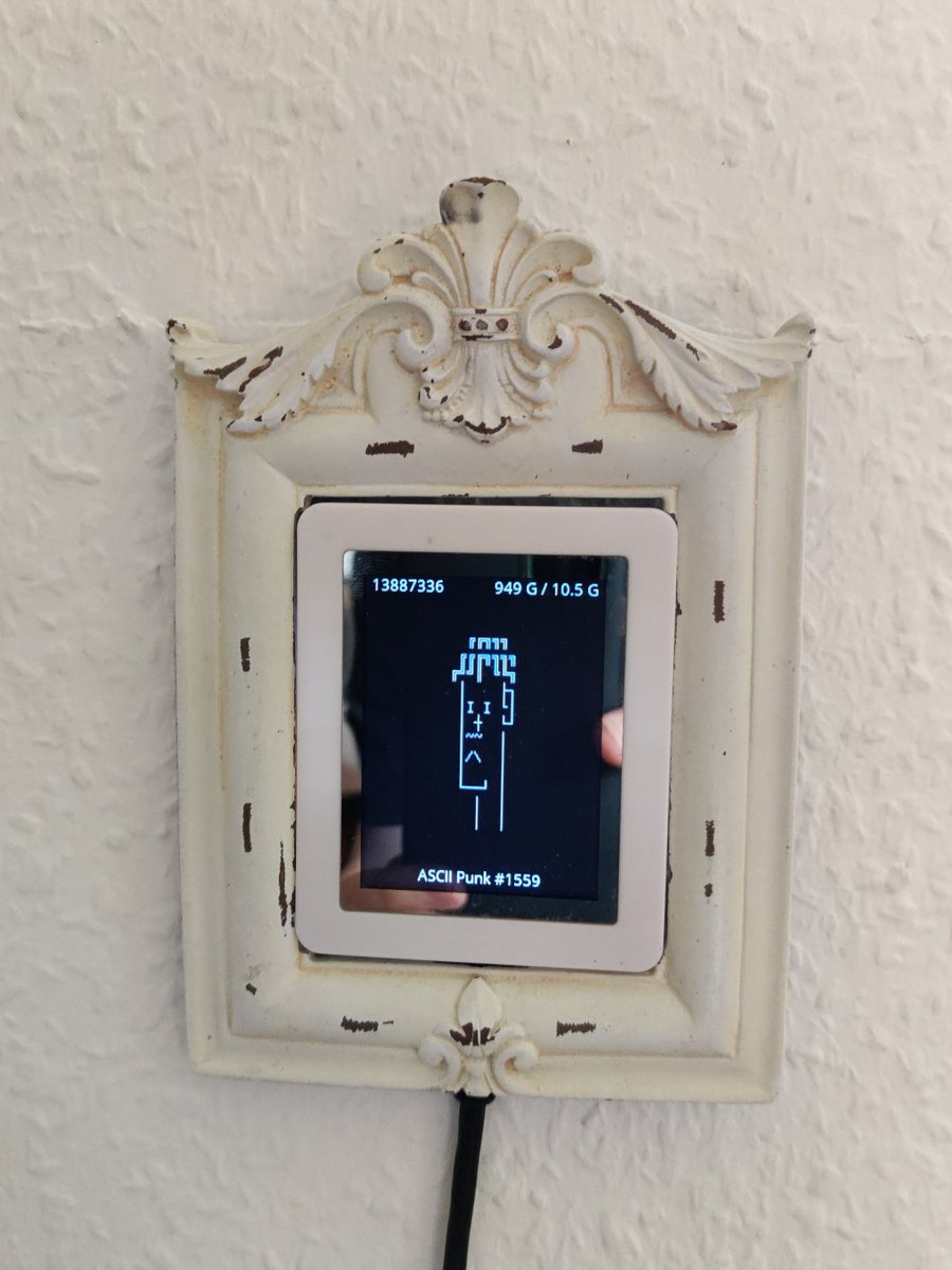 coinyon's tweet image. (2/5) So I found a good home for my @ASCIIPunksNFT. It is now displayed in my kitchen next to the Dappnode stats (In this picture I used an arbitrary demo punk in order not to dox myself)