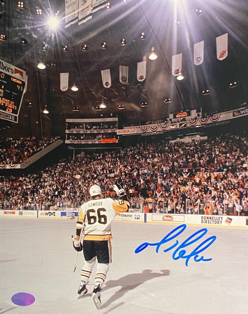 SignOnSports1's tweet photo. 21 years ago today, Mario Lemieux made his return to the ice after 44 months of retirement! The 🐐 would go on to score 3 points that night!

To add to your Mario collection, visit https://t.co/5veR7OjdbB

#letsgopens #HockeyTwitter #NHL https://t.co/7hd0RRt1EY