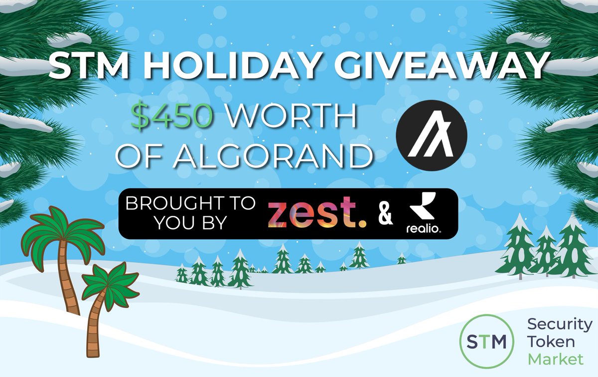 RWAFoundation_'s tweet photo. 🎁#ALGO GIVEAWAY🎁

We're gifting $150 worth of #ALGO to THREE lucky winners! 

To enter:

1. Follow @STOmarket, @Zestcap, &amp; @realio_network
2. RT this
3. Tag some friends in the comments

BONUS: More tags=more entries!

Entries close 12/30 @ 11AM EST! https://t.co/nalQJklcpi