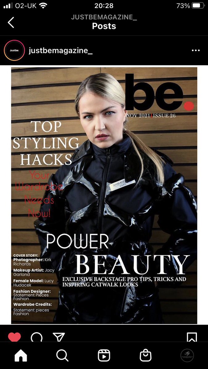 StatementPiece3's tweet image. Thank you to @JustBeMagazine for the front cover feature. @StatementPiece3 First official magazine feature ♥️ #statementmaker