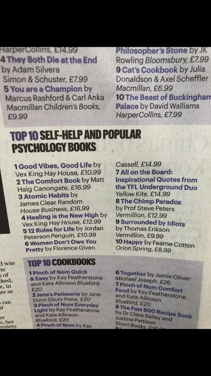 HayHouseUK's tweet photo. Amazing to see @VexKing’s Good Vibes Good Life and Healing is The New High in The Sunday Times Top 10 paperback non-fiction and self-help charts, with GVGL grabbing the top spot in both 🥳🙌 https://t.co/vxQFJ2YwLw
