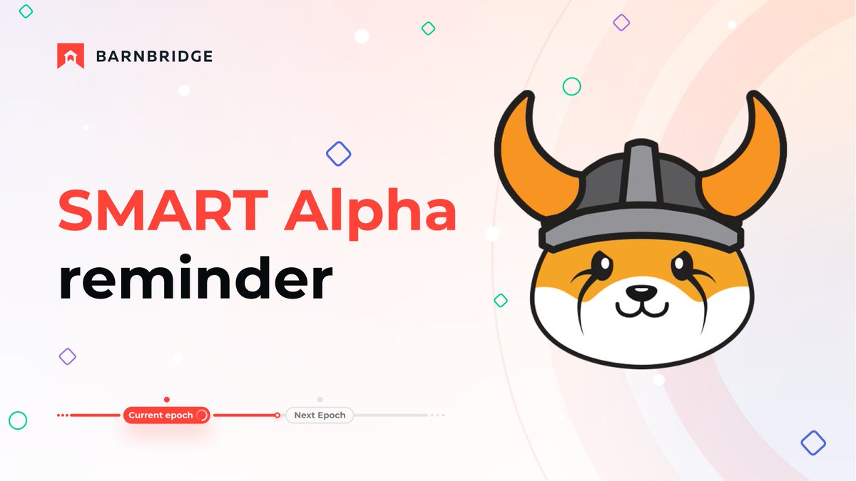 1 hour left until the first epoch for $FLOKI begins on SMART Alpha! 👀

Make sure to deposit your #FLOKI if you want levered exposure or downside protection for the week.

Use app ⤵️
app.barnbridge.com/smart-alpha/po…

🎥 Tutorial: youtube.com/watch?v=7ImlO1…