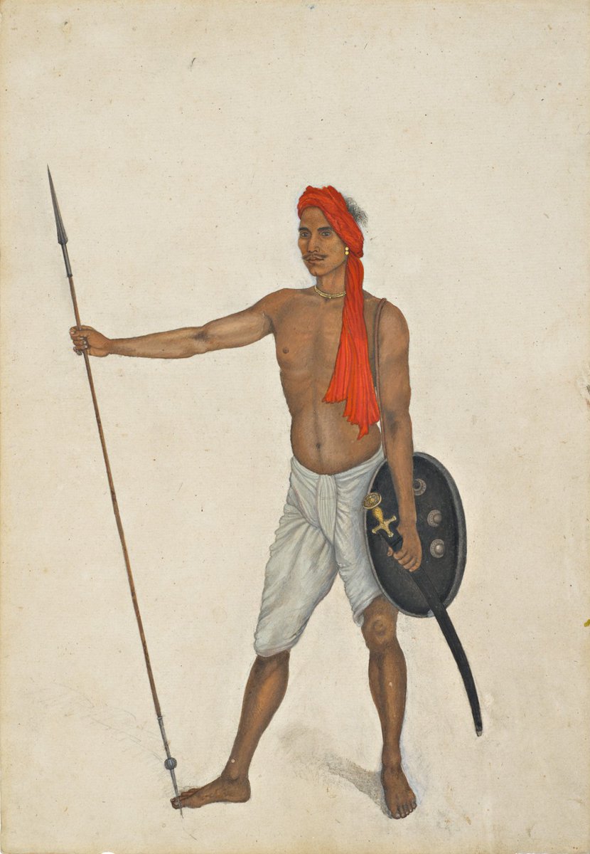 ssharadmohhan's tweet photo. 'A Trooper of Skinner's Horse holding a Spear'.
c1815 #FraserAlbum #CompanyPainting from #Hansi #Haryana from Carlton Rochell colln. sold by @Sothebys (£107,100)
Artist from the circle of #ForgottenMasters of Indian art Ghulam Ali Khan.
@DalrympleWill @Peachtreespeaks @ranjona https://t.co/cZVujsV44n