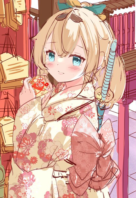 お正月のいろはちゃんのラフ〜🍂 