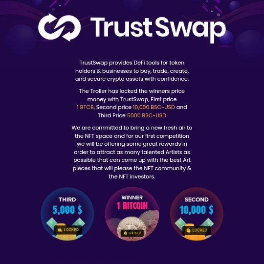 Rich1990_05's tweet photo. 🔊🔊Announcement🔊🔊

THE TROLLER NFT competition
💎10 Trillion coins Airdrop  
🎖1 BTC for the winner  
🎖$10K for second place
🎖$5K for third place   
 
Regis👉https:https://t.co/P9RGA6Lgu6
#trollercoin #trollerelon #NFTCommunity #NFTCompetition #nftcollector #nftopensea https://t.co/qBHaIKo167