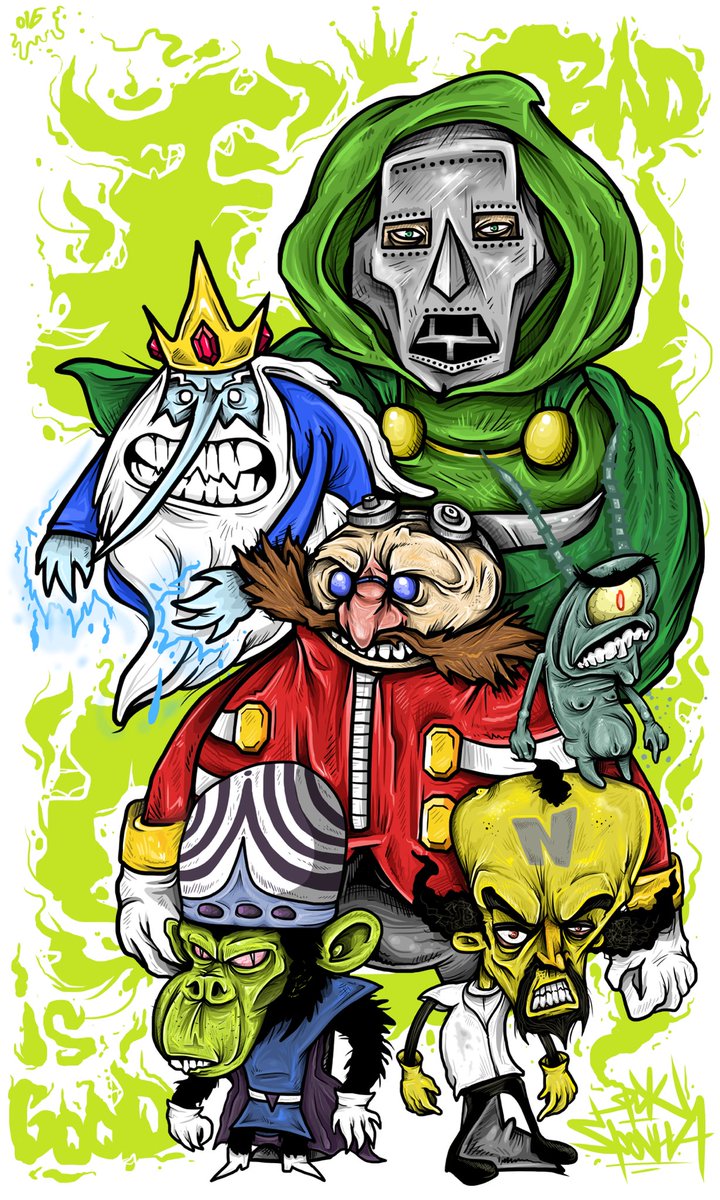 Esto lo dibujé escuchando Supervillanos de alquiler.