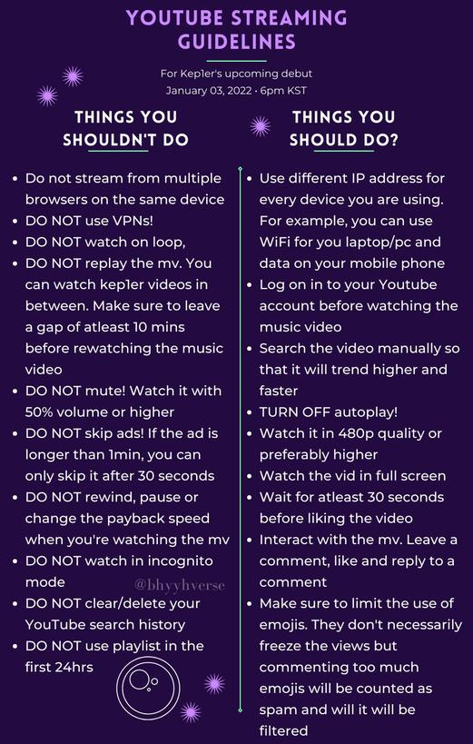 AsteriaYiheun's tweet photo. #Kep1er #케플러   Do's &amp; Don't STREAMING GUIDELINES for Kep1er's Upcoming Debut, RT✨ to spread    | FIRST IMPACT | ♥️

 #FirstImpactConnected https://t.co/1pVkAW4sj7
