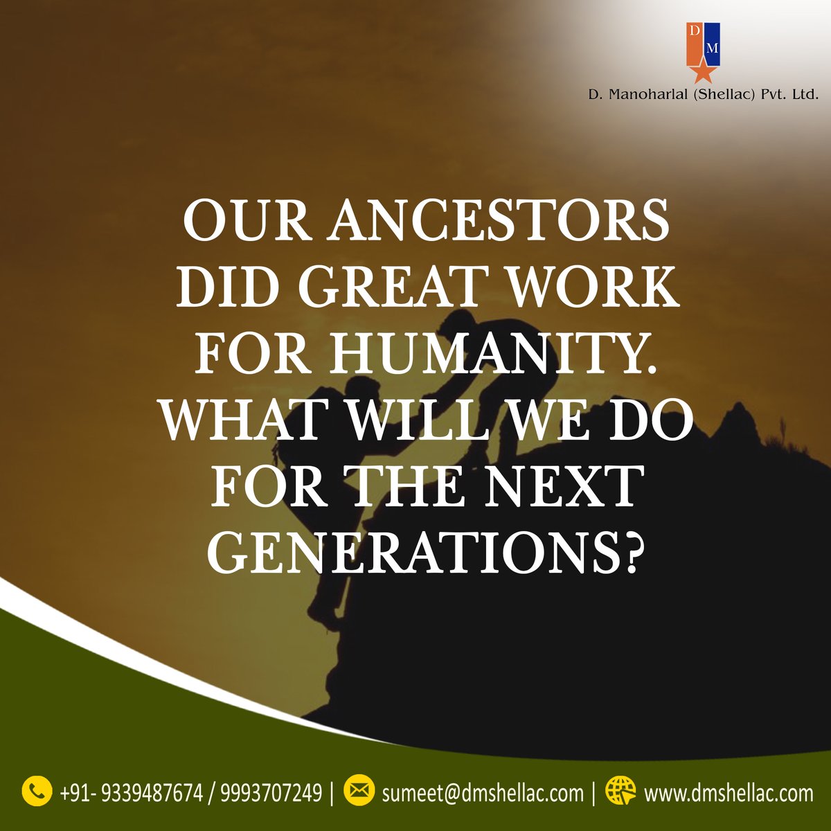 DM_SHELLAC's tweet photo. OUR ANCESTORS DID GREAT WORK FOR HUMANITY. WHAT WILL WE DO FOR THE NEXT GENERATIONS? https://t.co/SOBcGBF6aj