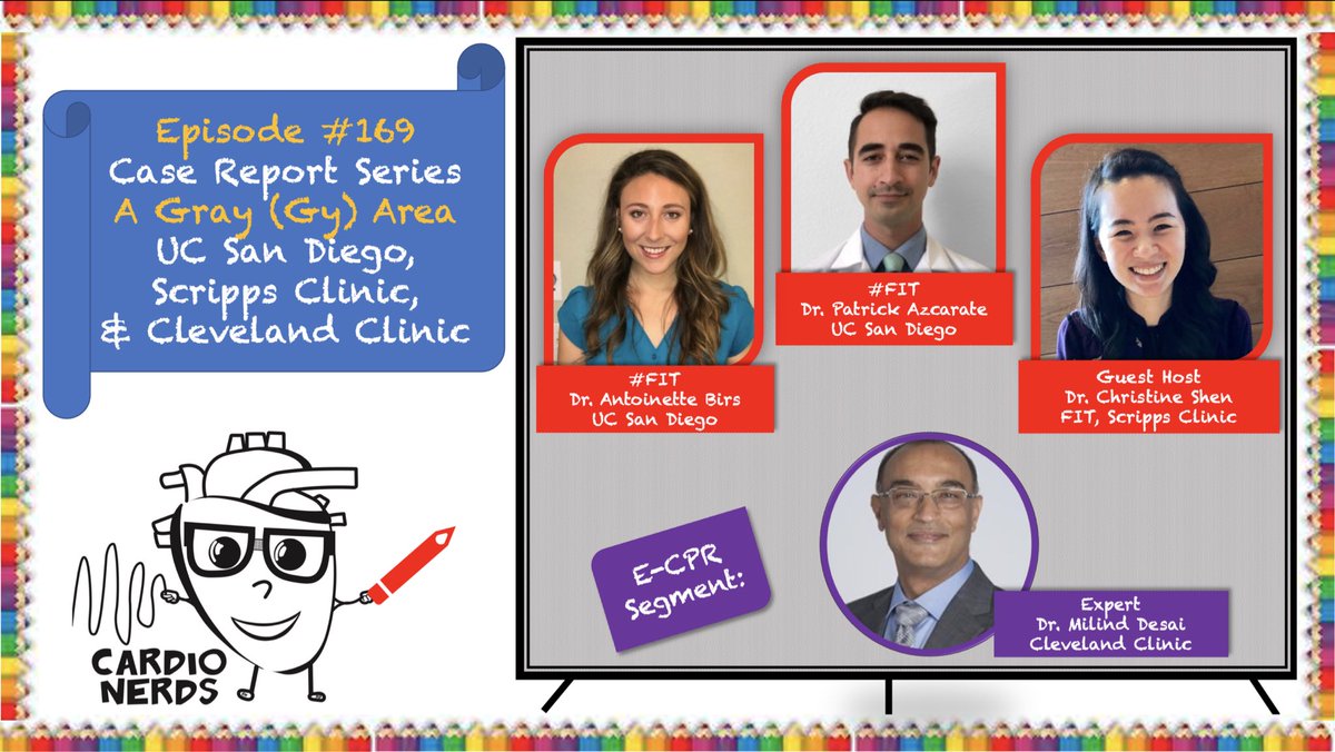 Dr_DanMD's tweet photo. Another @CardioNerds #CNCR is out❗️

🎙169. Case Report: Chest pain in a Young Man – “A Gray (Gy) Area”– UC San Diego

Feat: @PatrickAzcarate @AntoinetteBirs (@UCSDCardFellows) @iconsideritjoy (@ScrippsCVFellow) &amp; eCPR faculty @DesaiMilindY (@CCFcards) 

🔗https://t.co/WzmY3KjhM1 https://t.co/tx9jGNEzhL