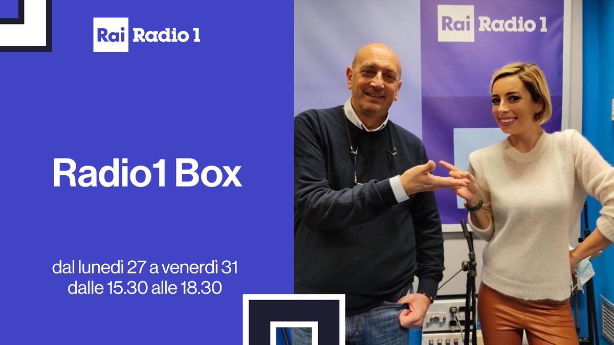 🎄Da oggi #27dicembre fino al #31dicembre, il pomeriggio su #Radio1 c’è #Radio1Box con @vitociox e @giulia_nannini. 
Dalle 15.30 alle 18.30 #notizie, #musica e storie piccole e grandi del nostro tempo 👉 raiplaysound.it/radio1