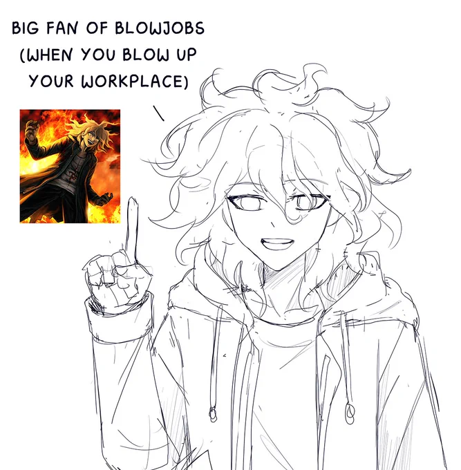 Whenever I see a funny post I play a game where I choose which danganronpa character fits it the most for me to draw 