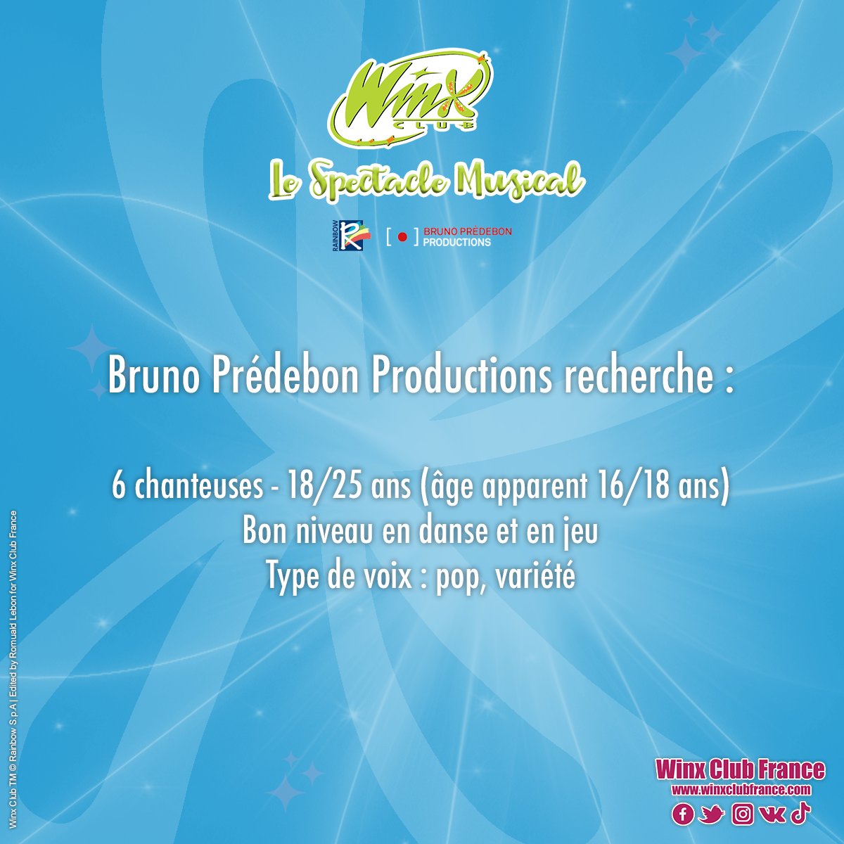 RomuMagic's tweet photo. Casting ! Un spectacle musical Winx Club pour la première fois en France !

#thewinxclubmusicalshow #winxclub https://t.co/eA5wbPWQGx