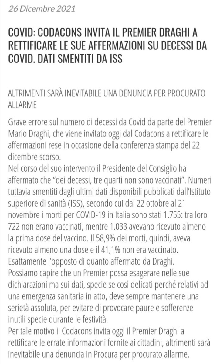 RSardonico's tweet photo. "non ti vaccini,ti ammali,muori"
Le balle spaziali del #Draghistan https://t.co/Up0v8P0pgf
