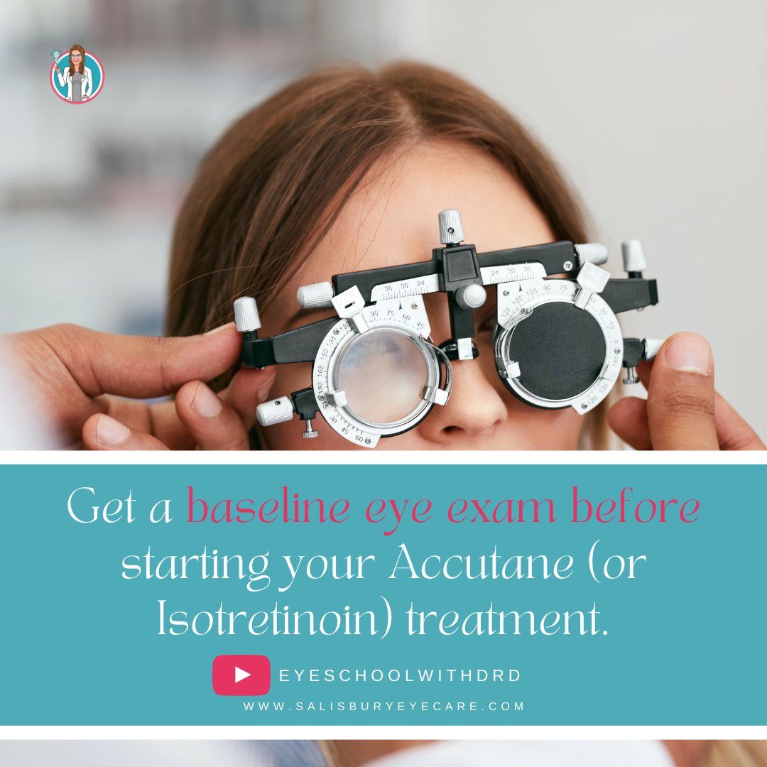 SalisburyEyes's tweet photo. If you're starting Accutane for Acne, consider a baseline eye exam! 
#accutanejourney #acneawarenessmonth #retinoids https://t.co/T0xHE5JzKn