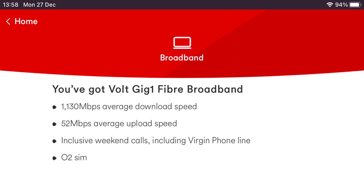 Niallivm's tweet photo. @virginmedia As an Oomph customer my speed was 600Mbps. With Volt I’m supposed to be on 1Gbps. https://t.co/Yrphol8Jeh