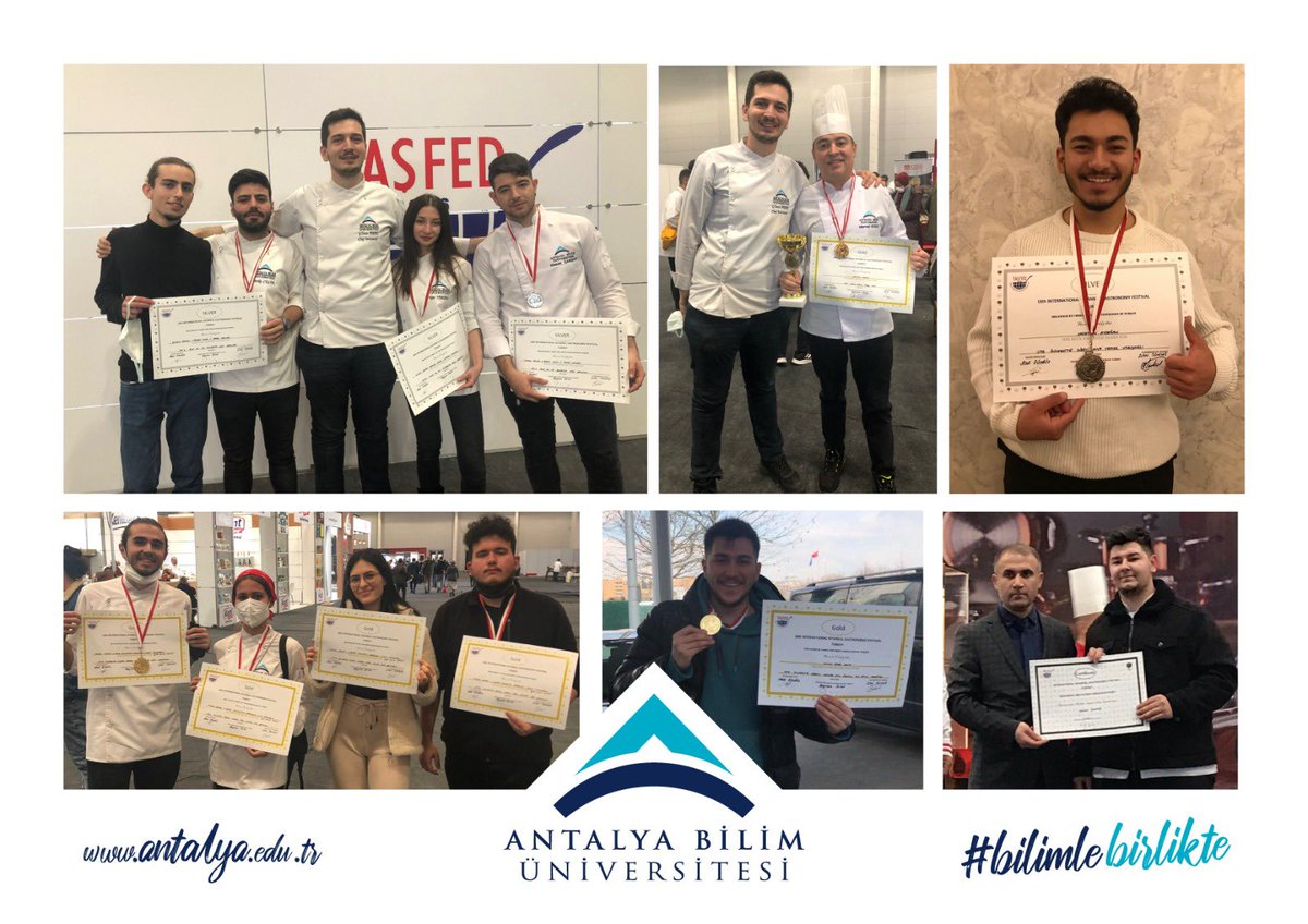 Türkiye Aşçılar ve Şefler Federasyonu (TAŞFED) tarafından düzenlenen Uluslararası İstanbul Mutfak Günleri yarışmasında, Üniversitemizi başarıyla temsil eden ve ödül kazanan Gastronomi ve Mutfak Sanatları ile Aşçılık bölümü öğrencilerimizi tebrik ederiz.
#bilimlebirlikte #abü