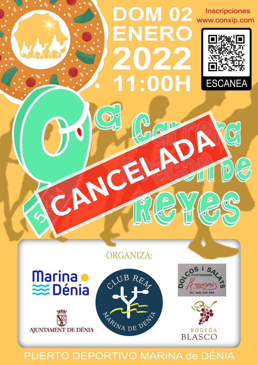 marinadenia_'s tweet photo. ⚠️IMPORTANTE |  La organización de la 9ª edición de la Carrera Roscón de Reyes Marina Dénia, que iba a celebrarse el próximo domingo 2 de enero, ha decidido cancelarla. 
“Creemos que es más prudente no celebrarla. Gracias a todos los que nos apoyáis con vuestra participación" https://t.co/eTSJfOX0ty