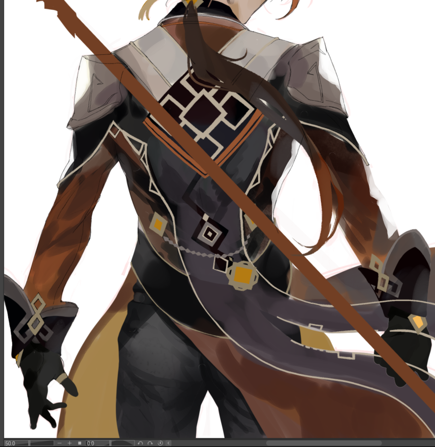 Zhongli wip, the one drawing I want to finish this year.