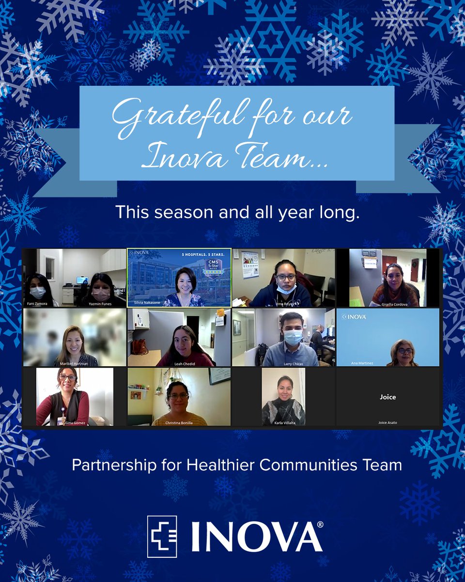 InovaHealth's tweet photo. We are grateful for our team members dedicated and compassionate care. Join us this holiday season as we recognize teams across Inova. Today we are featuring Inova's Partnership for Healthier Communities team!
#caringforourcommunity #InovaProud #InovaStrong https://t.co/Kr12u72HoF