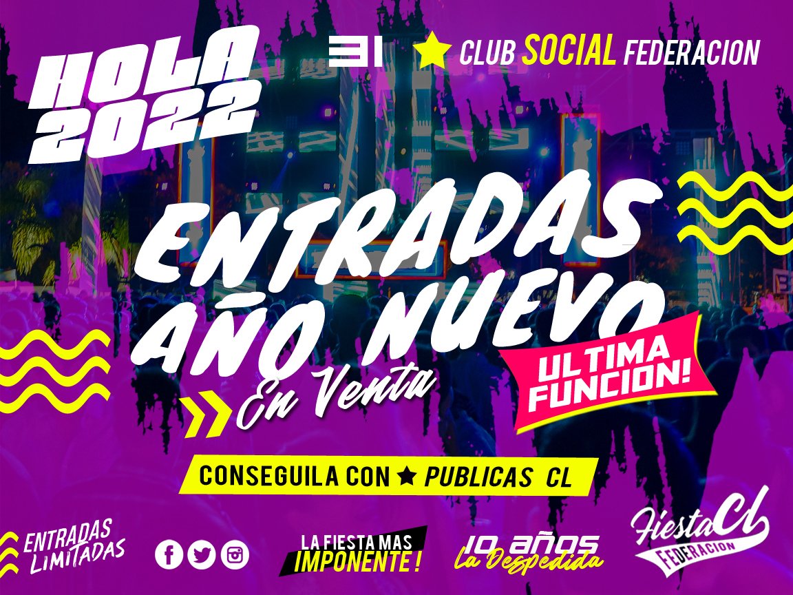 CL_group_fcion's tweet photo. SALIERON ⚡🎟️ Entradas para el 31D • HOLA 2022🎉🍾🌌 💠 Conseguíla Con PÚBLICAS 🆑 o en Drugstore POSTA NORTE 💠 son #LIMITADAS 💥

FIESTA🆑 🔹 ÚLTIMA FUNCIÓN ! 🔥 Nos despedimos después de 10 AÑOS 🙋💣 EL MEGA EVENTO del año te dice HASTA SIEMPRE!!! ❤️ #TodosUnidosParaelFINAL https://t.co/YuOHOXtWM3