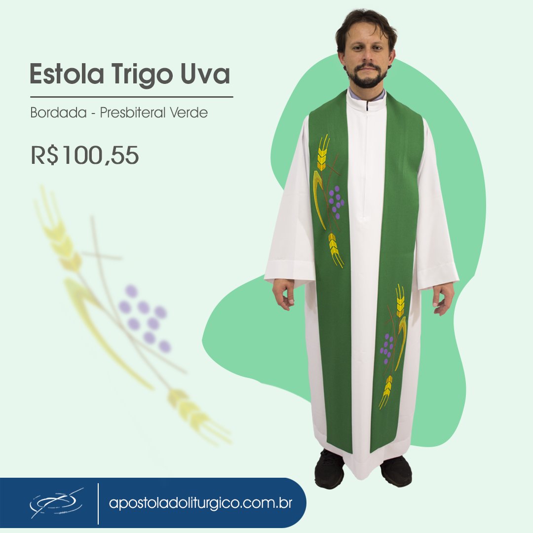 pddmbr's tweet photo. Estola Trigo Uva A19M Presbiteral Verde

Abaixo, segue os tamanhos ideais para,  segundo a altura do padre.

Altura até 165cm: PP
Altura até 170cm: P
Altura até 175cm: M
Altura até 180cm: G
Altura até 185cm: GG https://t.co/GF2UKnNSmC