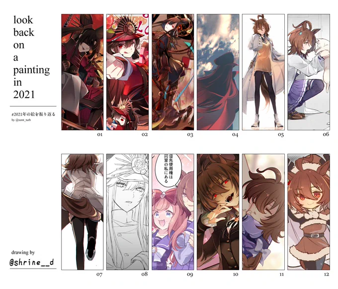 #2021年の絵を振り返る 何だかんだ毎月描いているのえらい◎ 
