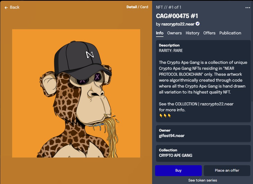 CryptoApeGang1's tweet photo. Welcome to the CAGang! @gifest94.near🚀
SOLD: 2Rare 🙉

DETAILED INFO: https://t.co/0BaN9cd6JL

Grab fast before they're gone!
https://t.co/hMbGTGtS11

#NFTs #NFTGiveaway #NEAR #NEARProtocol #nftart #NFTartists #nftcollectors #NFTcollection https://t.co/V3sMM02UIs