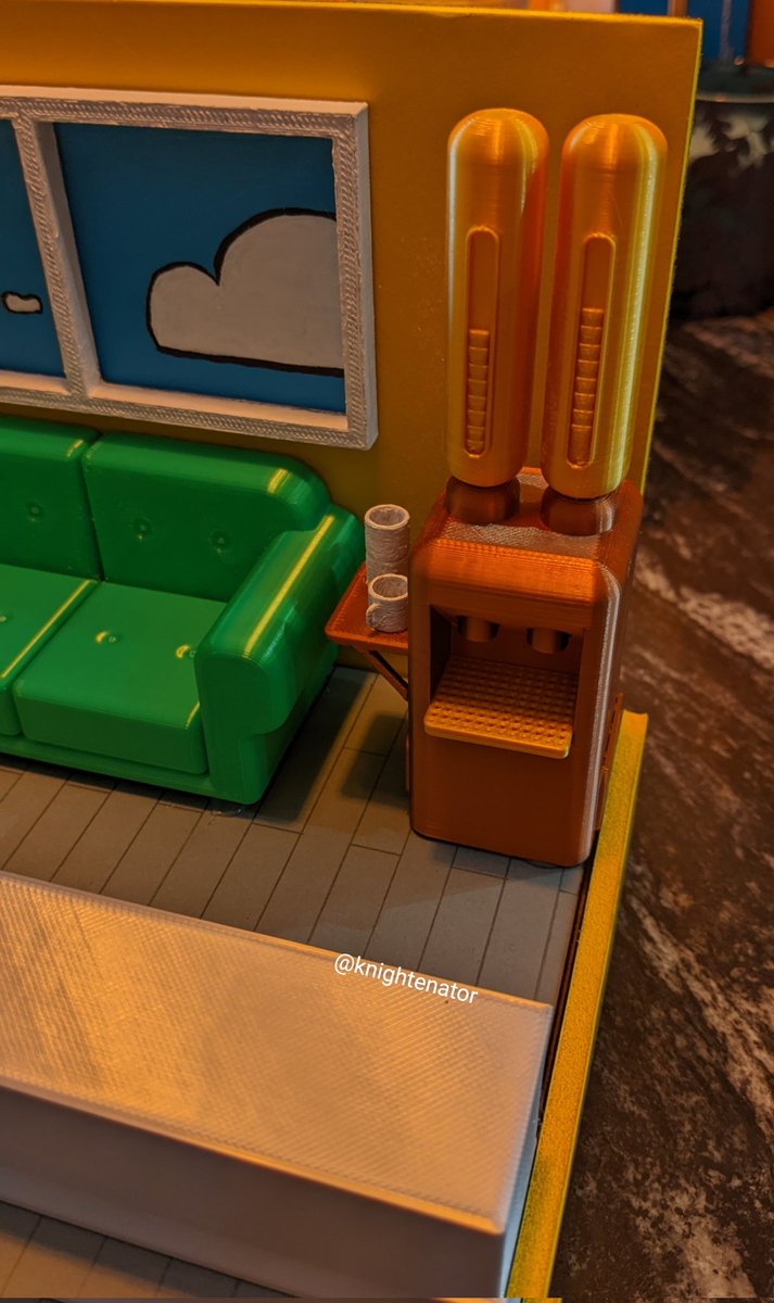 Knightenator's tweet image. As if my brother made an entire Habbo Hotel room for me. All 3D printed and handmade from scratch. Insane! 🤌🙌