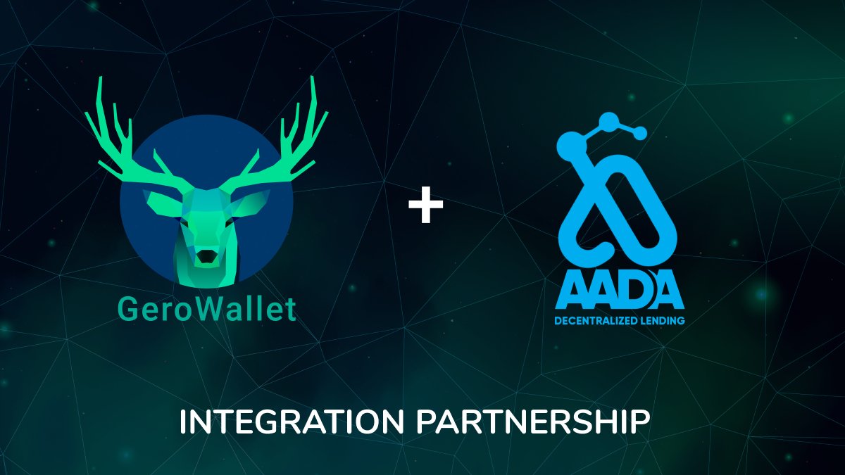 We’re excited to announce a partnership with <a href="/AadaFinance/">Aada Finance is now @LenfiOfficial.</a>, a Decentralized Finance lending protocol built on Cardano. This will enable our community to access the AADA platform and all its service offerings natively on GeroWallet.

Learn more 👉 

gerowallet.medium.com/26d272aa07f1