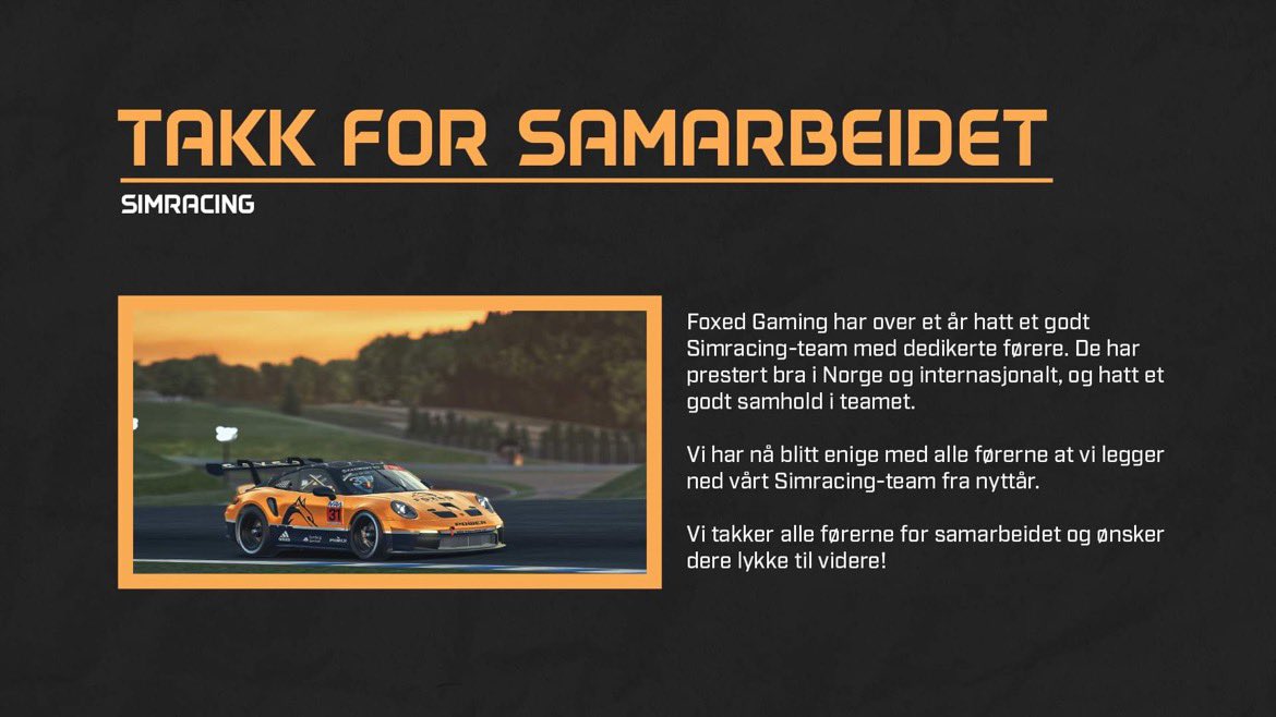 foxedgg's tweet photo. Takk for innsatsen 🏎 https://t.co/b91Vwta4Zm