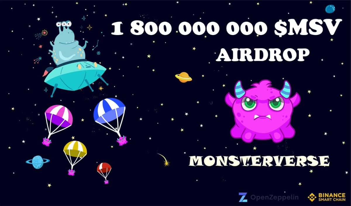 New Airdrop: MonsterVerse
Reward:1,000,000 MSV
Distribution date: January 12,2022

🔗Airdrop Link: gleam.io/5Og4X/monsterv…

-Complete all tasks of the airdrop
-Submit your BSC wallet address
-For 1,000 Random lucky people

-The top 200 most referrals will each get more MSV tokens