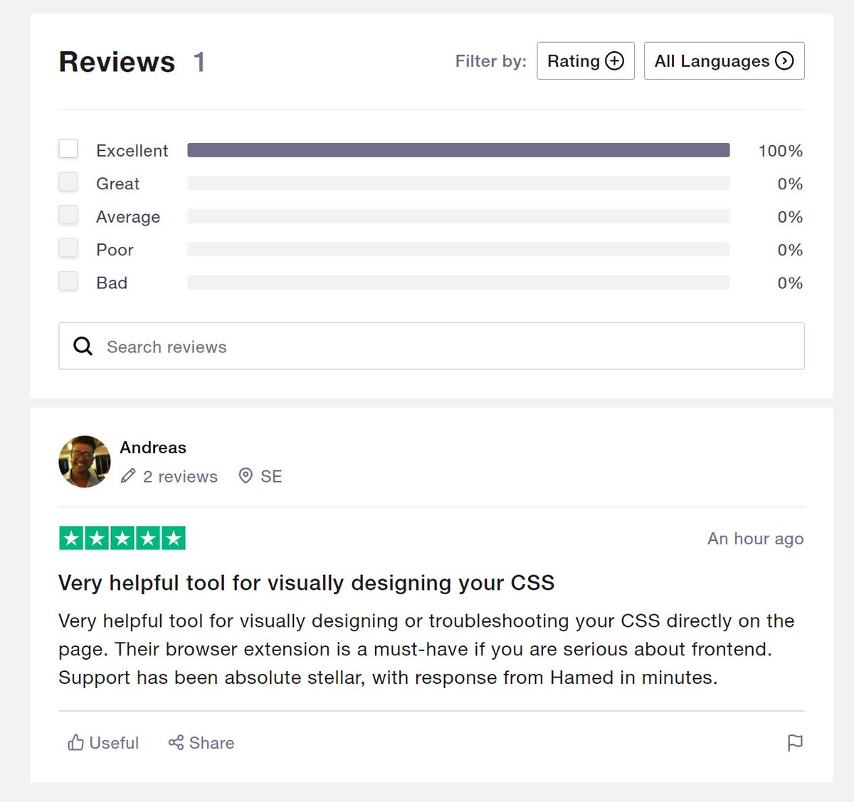 InTab (@intabhq) on Twitter photo InTab just got its first review on <a href="/Trustpilot/">Trustpilot</a> π€©
βββββ 5 / 5 stars
Thanks to Andreas Liljefelt from Sweden πΈπͺ for the honest and kind review! InTab just got its first review on <a href="/Trustpilot/">Trustpilot</a> π€©
βββββ 5 / 5 stars
Thanks to Andreas Liljefelt from Sweden πΈπͺ for the honest and kind review!