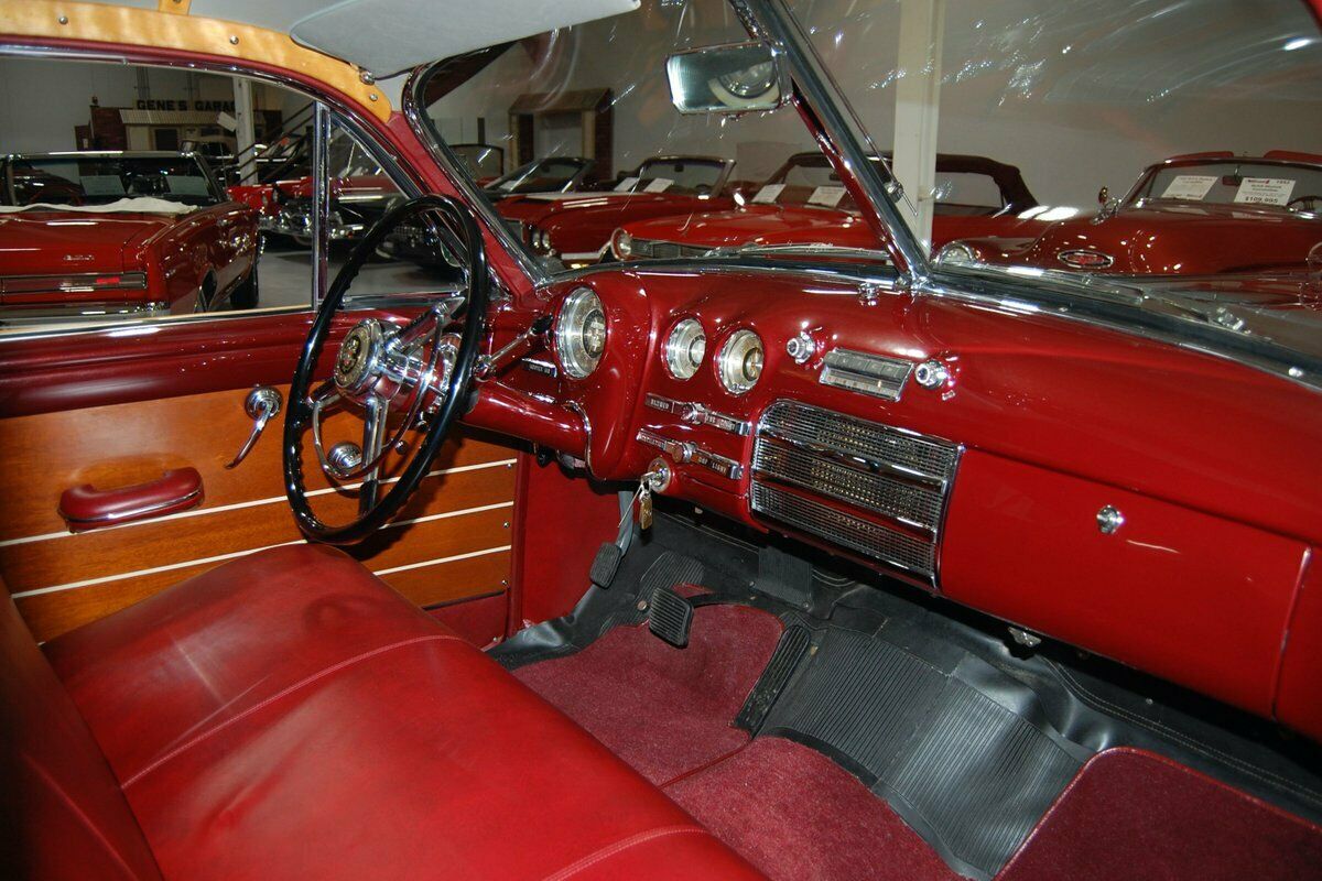 Mercomatic's tweet image. 1949 #Buick #Roadmaster 4-Dr, 6-Pssgr #EstateWagon; 320 cid ohv inline Eight, 2 bbl, 150 hp; Column Shift Dynaflow Drive. First year for the famous venti-ports of which Roadmaster displayed four per side. Posh interior with mahogany panels, leather upholstery and carpeted floors.