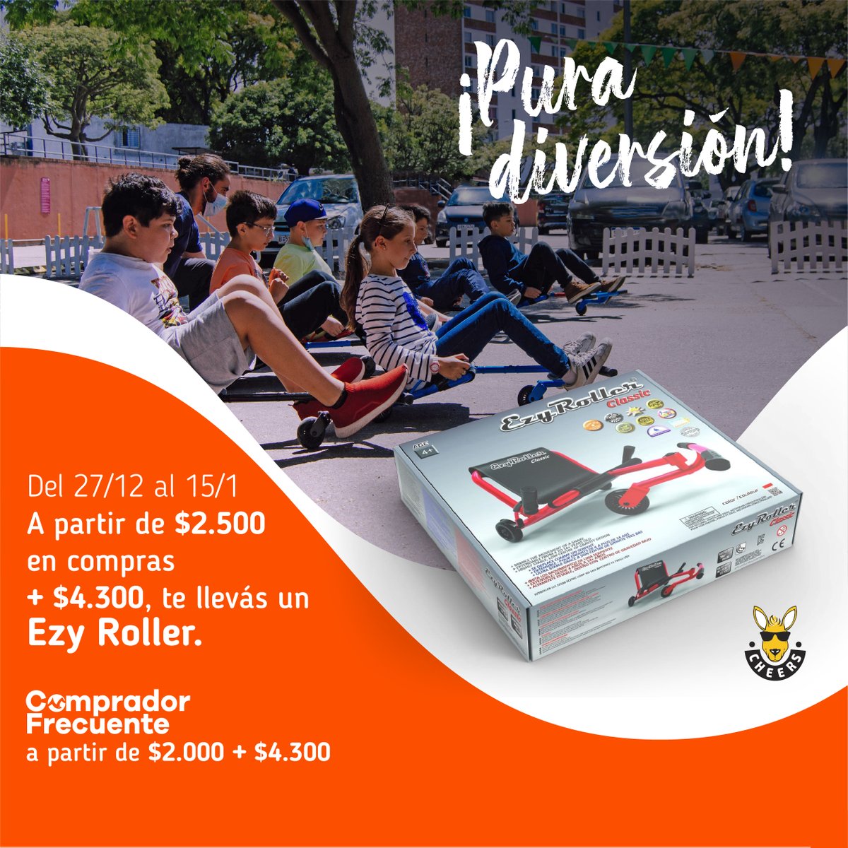 mvdshopping's tweet photo. ¡Para que chicas y chicos vivan grandes aventuras sobre ruedas! 👧 👦
Ahora en Montevideo Shopping, a partir de $2.500 en compras + $4.300 te podés llevar un #EzyRoller de #Cheers 🏎
¡A vivir este verano a pura diversión! #MontevideoShoppingSiempre https://t.co/sG2ojJGAD9
