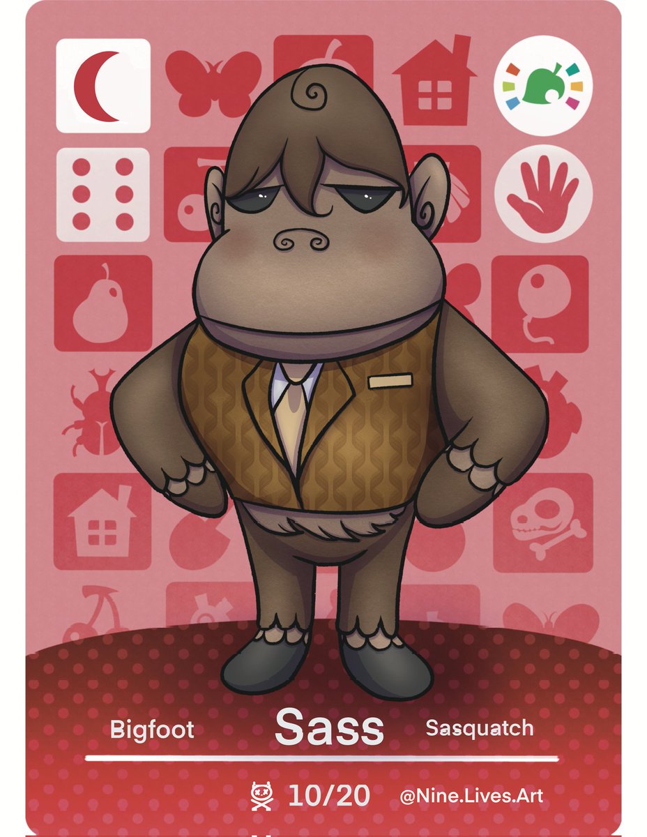 NineLivesArtist's tweet photo. He's basically just Hans 🤷‍♀️. Amiibo template by animalcrossingqrdesigns on tumblr #animalcrossing #bigfoot #sasquatch https://t.co/KdsfOk0df3