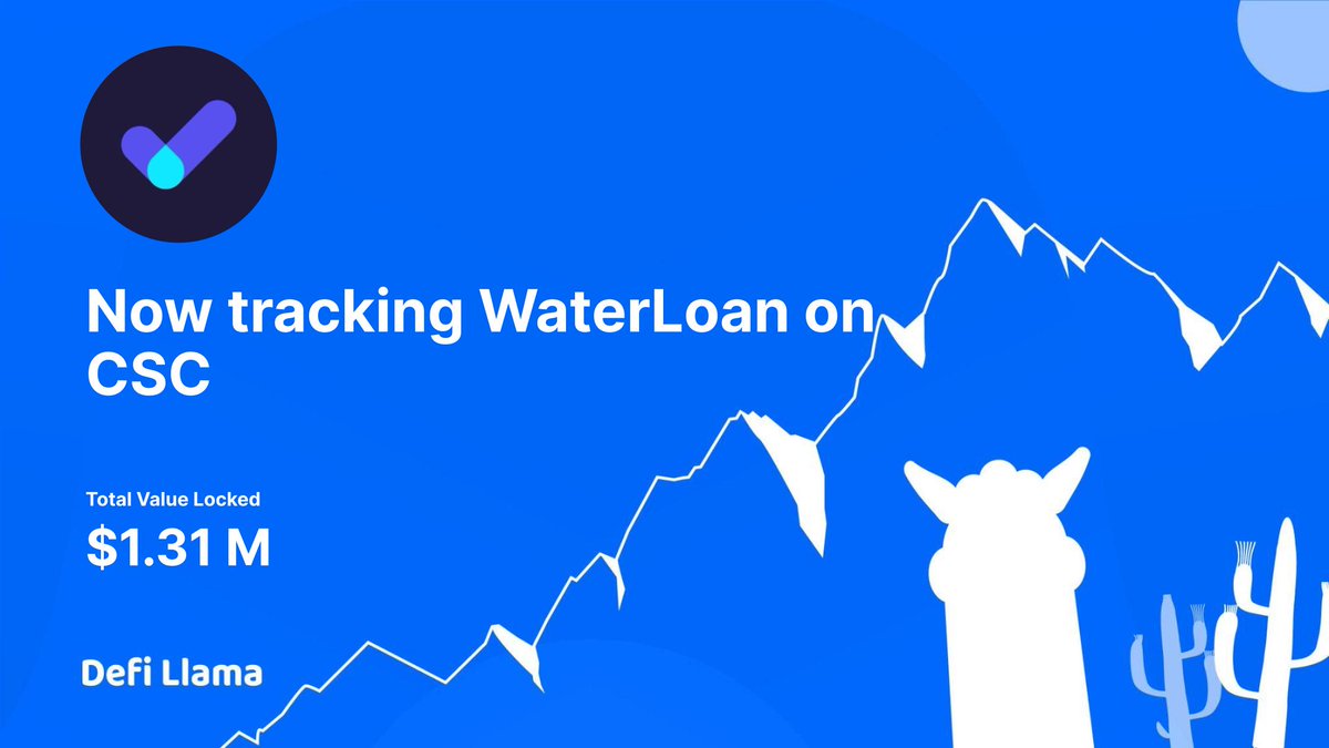 DefiLlama's tweet photo. Now tracking @realwaterloan on @CoinEx_CSC 

Waterloan is a decentralized lending protocol for CoinEx Smart Chain.

https://t.co/GVYgXiFK0o https://t.co/3MDHhGFAFW