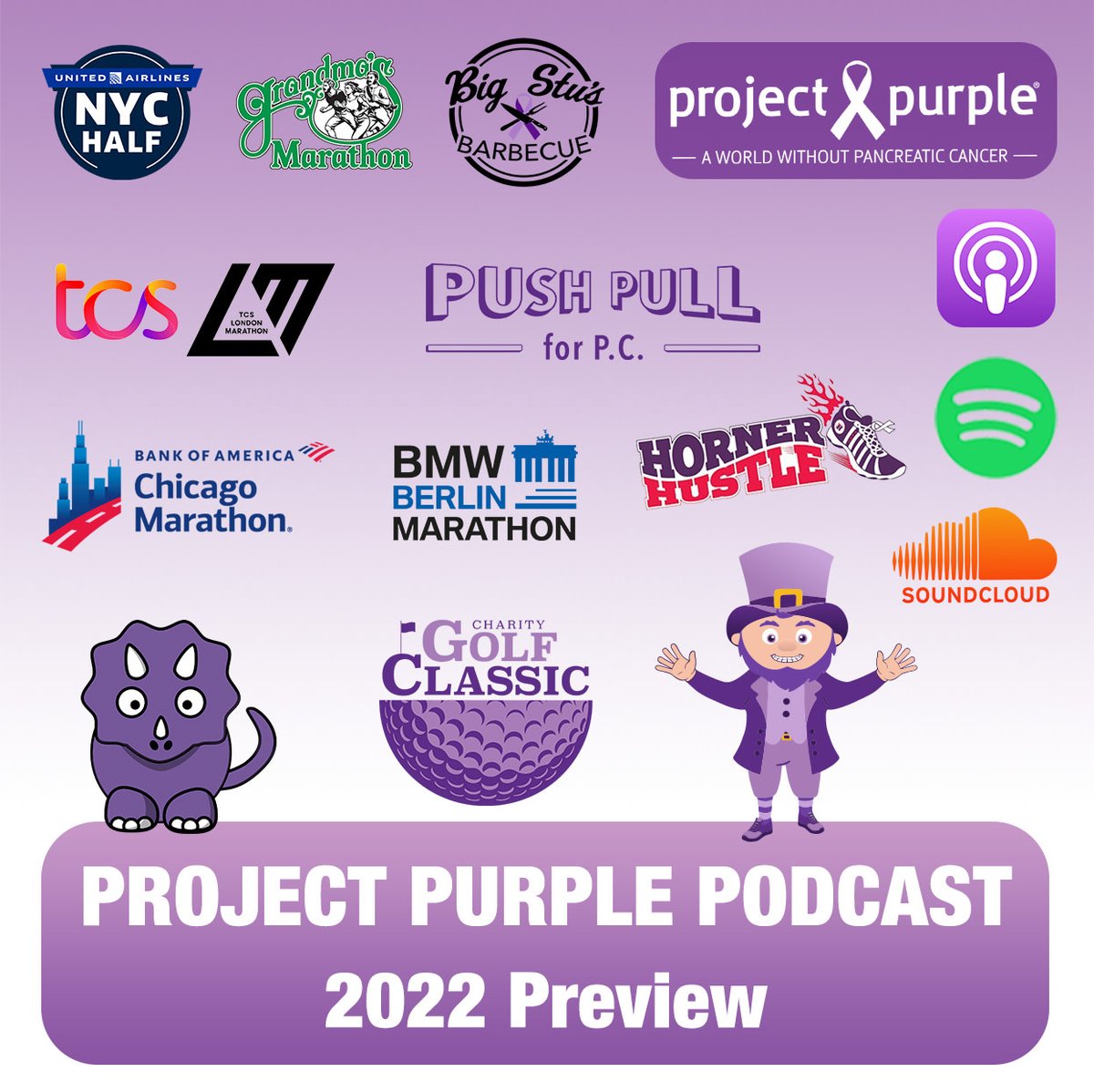 Run4Purple's tweet photo. Tune in to the latest episode of the Project Purple #podcast to learn about all the exciting events we have in store for 2022! Listen now: https://t.co/5vuwuj4JL6
#spotify #applepodcasts #soundcloud #pancreaticcancer #cancerawareness #nonprofit #runforpurple https://t.co/qgNuqPo9Lk