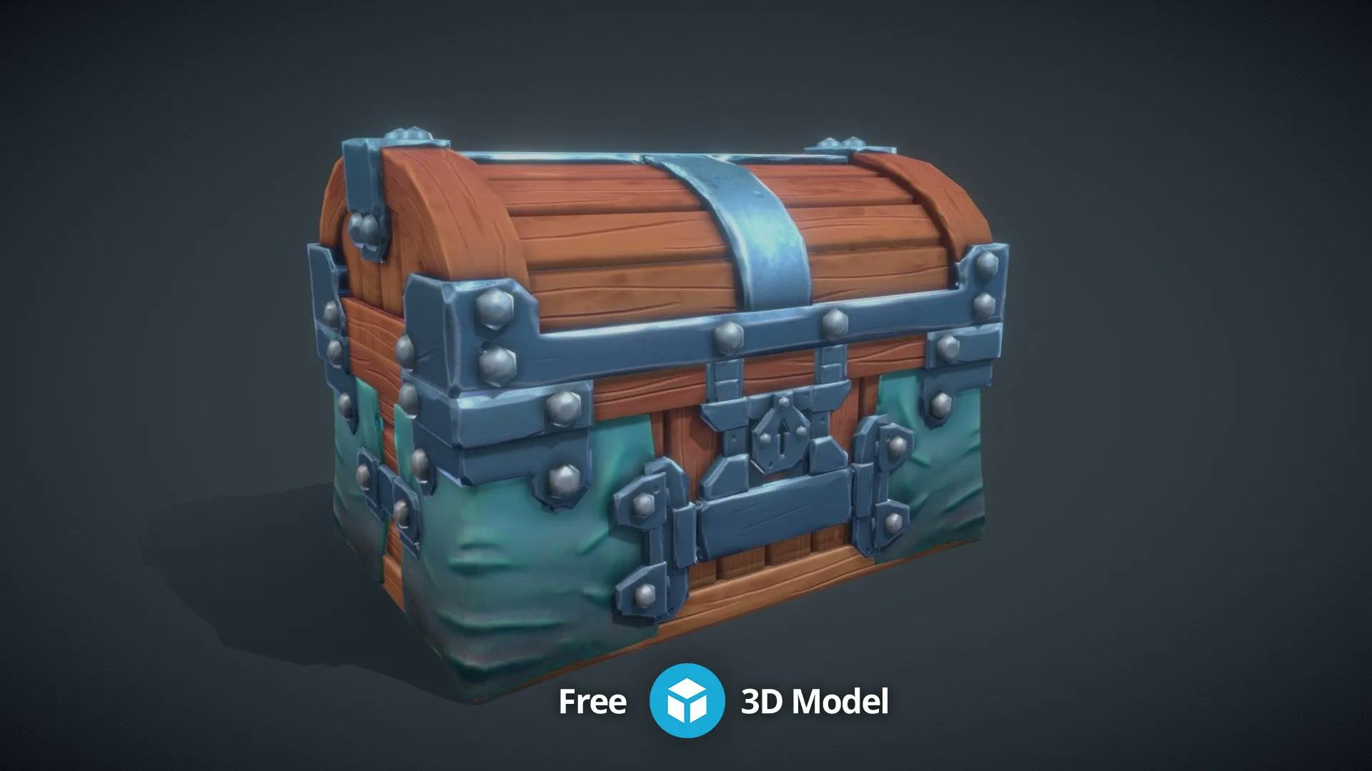 Treasure chest with gold | 3D model