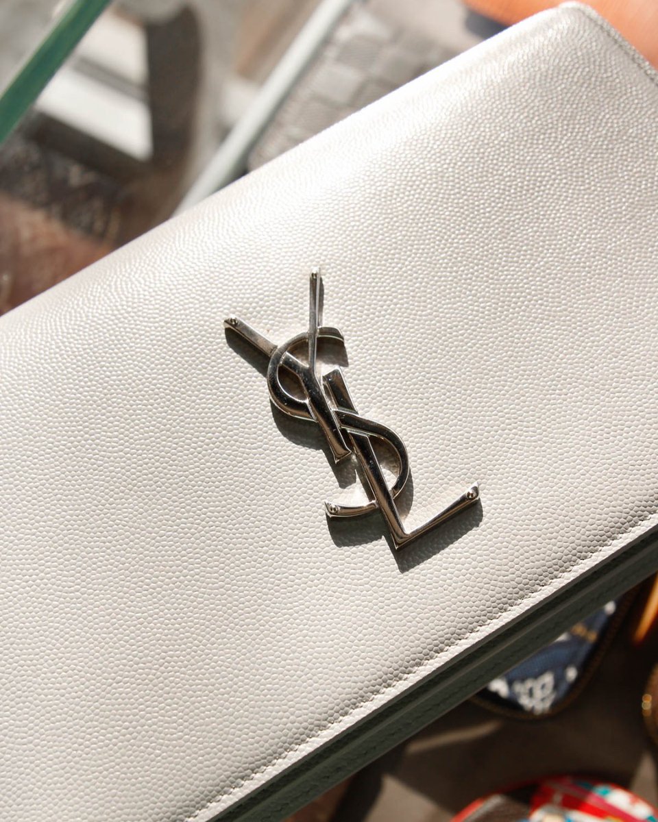coutureusa's tweet image. A warm gray #YSL is a sophisticated companion this #MonogramMonday