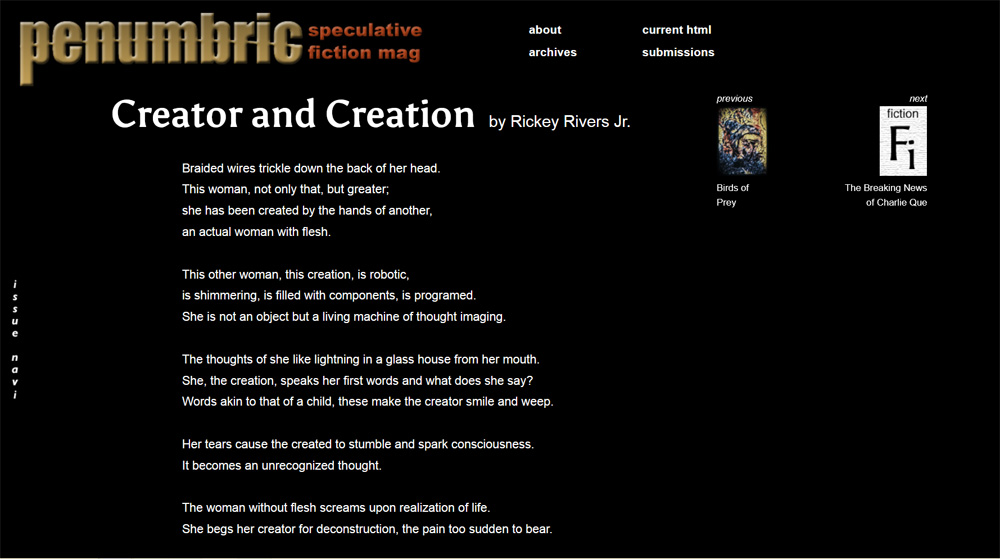 Penumbric Speculative Fiction Mag on Twitter ""Her tears cause the