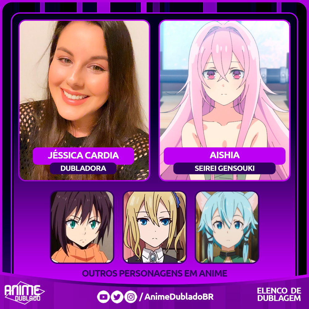 Anime Dublado on X: Jessica Cardia (@JessicaCardia) como Aishia   / X