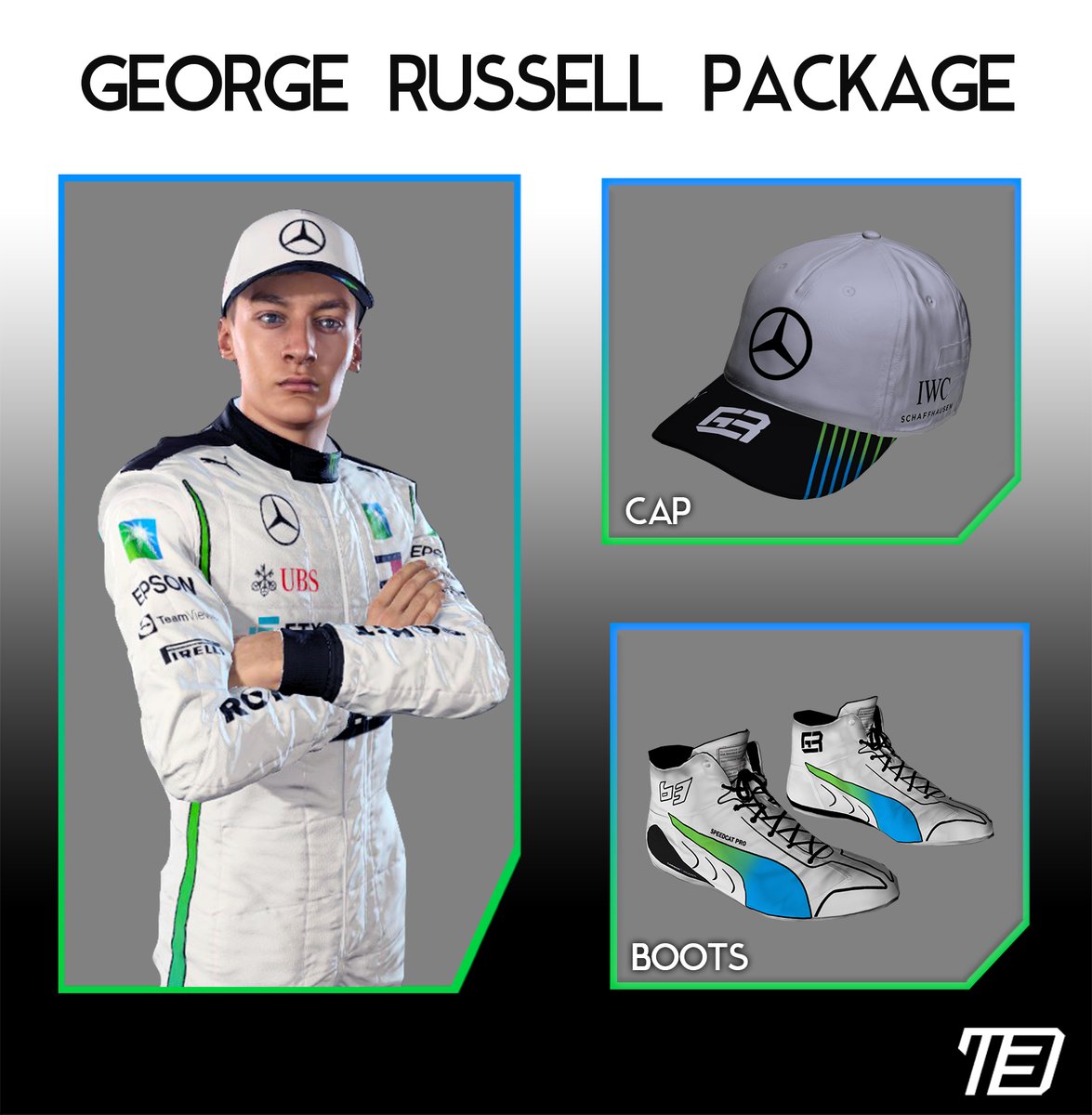 herestom_'s tweet photo. New update in the Mercedes Aramco Package.
Now you can play as George Russell!
https://t.co/AWoanZWUao

#f1 #f12021 #f1game #f1mod #design https://t.co/7xiUVjI7Qj