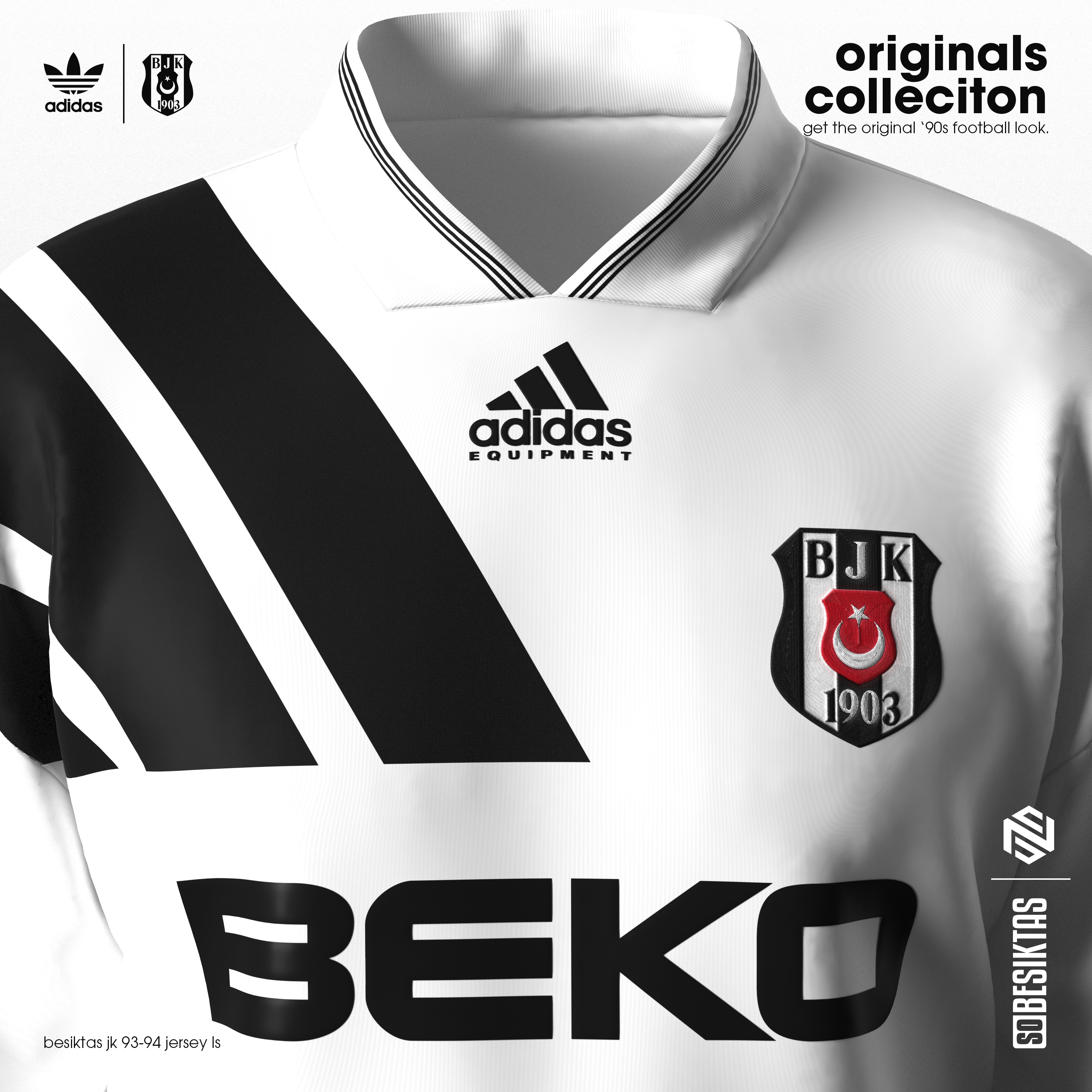 sobesiktas on X: besiktas jk x originals collection :: 93-94 jersey ls # beşiktaş #beşiktaşjk #adidas #kit #jersey #footballshirt #forma #trikot # camisa #maglia #maillot #FormaDC #clo3d #marvelousdesigner #clostandalone  #sportswear #sportsapparel