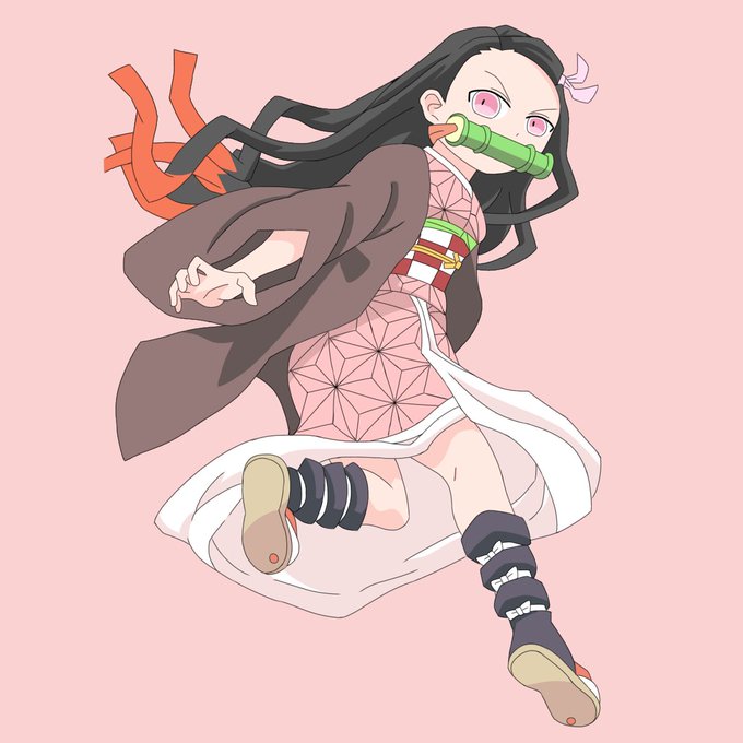 コロンボさんがTwitterに投稿した竈門禰豆子(鬼滅の刃)のイラスト。